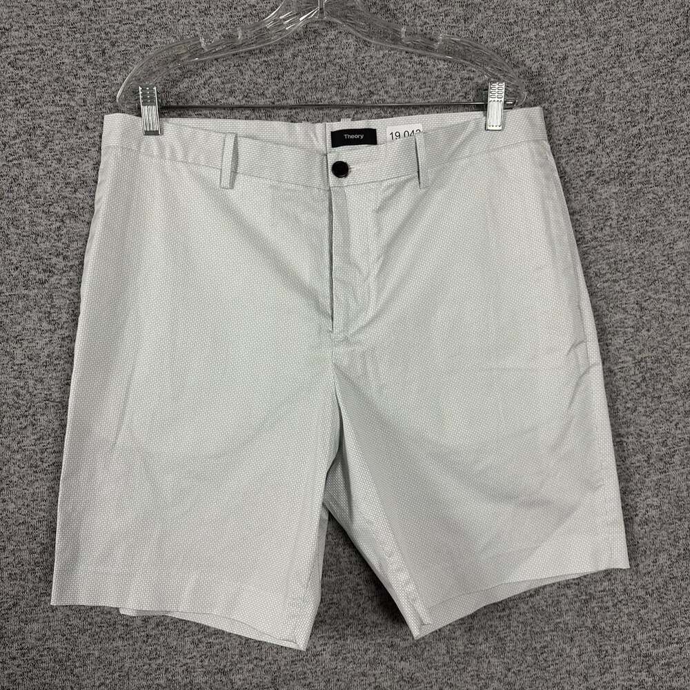 Theory Men's Size 38 White Sillar Print Zaine Chino Shorts